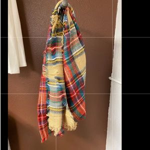 Plaid blanket scarf